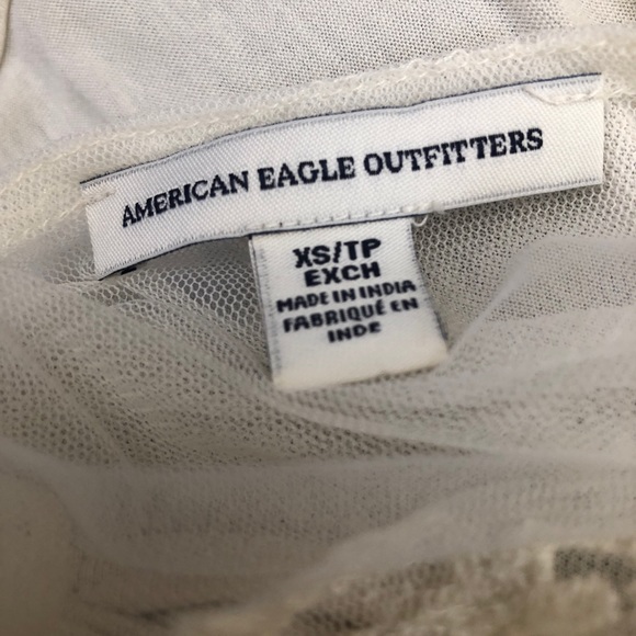 American Eagle Cream Embroidered Floral Tank Top | Size XS - Picture 6 of 8